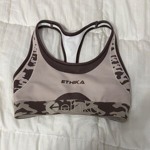 Beige Camo Ethika Sports Bra